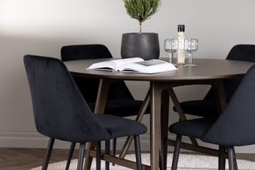 Rund matgrupp Venture Home Svart Mörkbrun 4st - Møbler - Bord - Spisegrupper