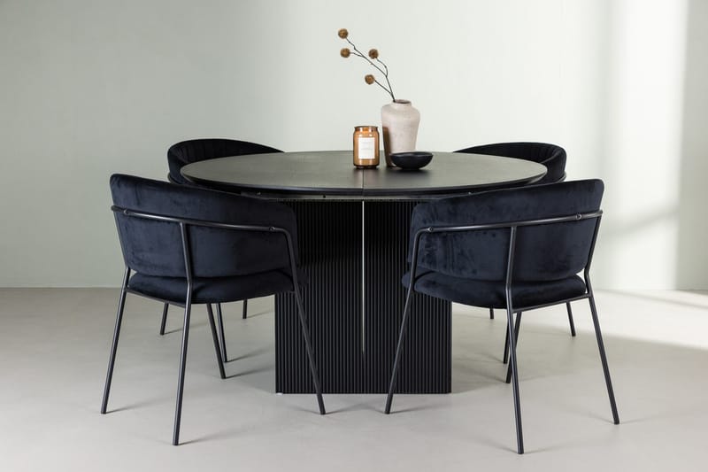 Rund matgrupp Venture Home Svart Svart 4st