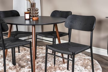 Rund matgrupp Venture Home Svart Svart 4st - Møbler - Bord - Spisegrupper
