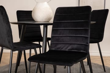 Rund matgrupp Venture Home Svart Svart 4st - Møbler - Bord - Spisegrupper
