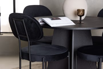 Rund matgrupp Venture Home Svart Svart 4st - Møbler - Bord - Spisegrupper