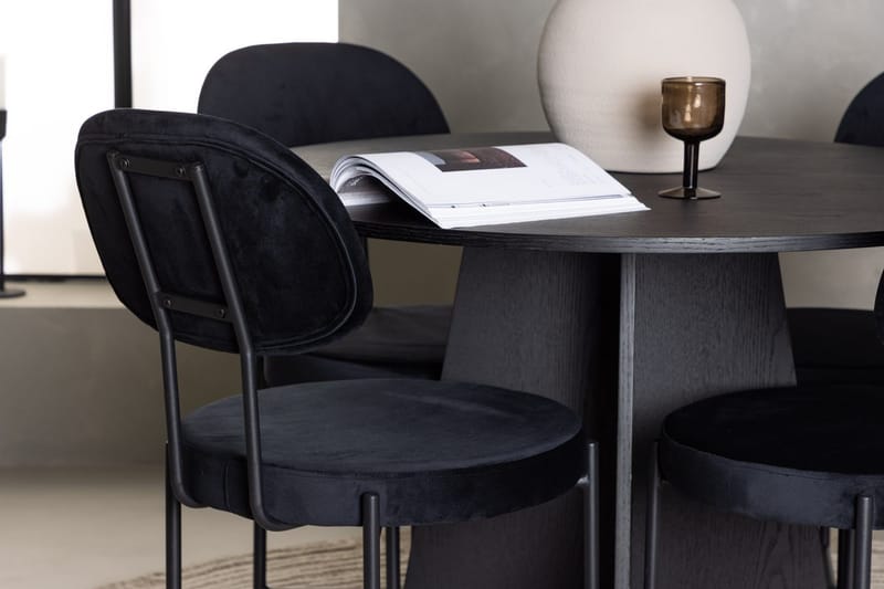 Rund matgrupp Venture Home Svart Svart 4st - Møbler - Bord - Spisegrupper