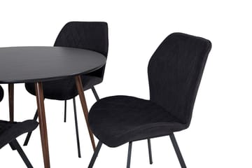 Rund matgrupp Venture Home Svart Svart 4st - Møbler - Bord - Spisegrupper