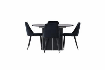 Rund matgrupp Venture Home Svart Svart 4st - Møbler - Bord - Spisegrupper