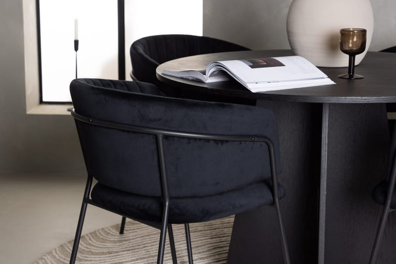 Rund matgrupp Venture Home Svart Svart 4st - Møbler - Bord - Spisegrupper