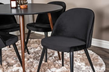 Rund matgrupp Venture Home Svart Svart 4st - Møbler - Bord - Spisegrupper