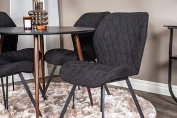 Rund matgrupp Venture Home Svart Svart 4st - Møbler - Bord - Spisegrupper