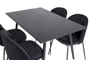 Rund matgrupp Venture Home Svart Svart 4st - Møbler - Bord - Spisegrupper