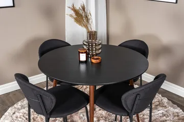 Rund matgrupp Venture Home Svart Svart 4st - Møbler - Bord - Spisegrupper