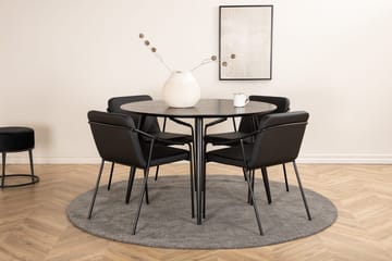 Rund matgrupp Venture Home Svart Svart 4st - Møbler - Bord - Spisegrupper