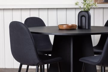 Rund matgrupp Venture Home Svart Svart 4st - Møbler - Bord - Spisegrupper