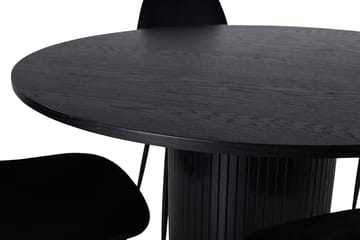 Rund matgrupp Venture Home Svart Svart 4st - Møbler - Bord - Spisegrupper
