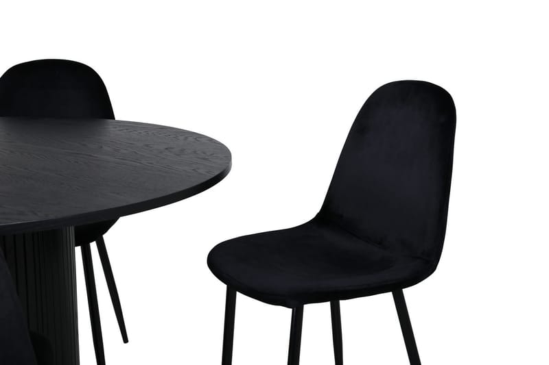 Rund matgrupp Venture Home Svart Svart 4st - Møbler - Bord - Spisegrupper