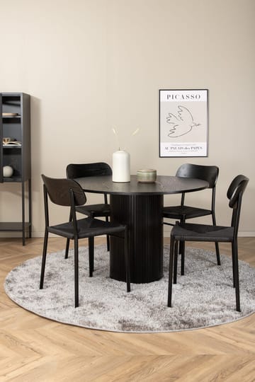 Rund matgrupp Venture Home Svart Svart 4st - Møbler - Bord - Spisegrupper
