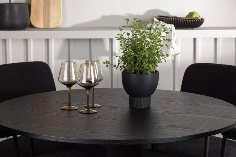 Rund matgrupp Venture Home Svart Svart 4st - Møbler - Bord - Spisegrupper