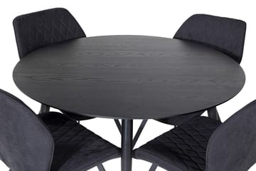 Rund matgrupp Venture Home Svart Svart 4st - Møbler - Bord - Spisegrupper