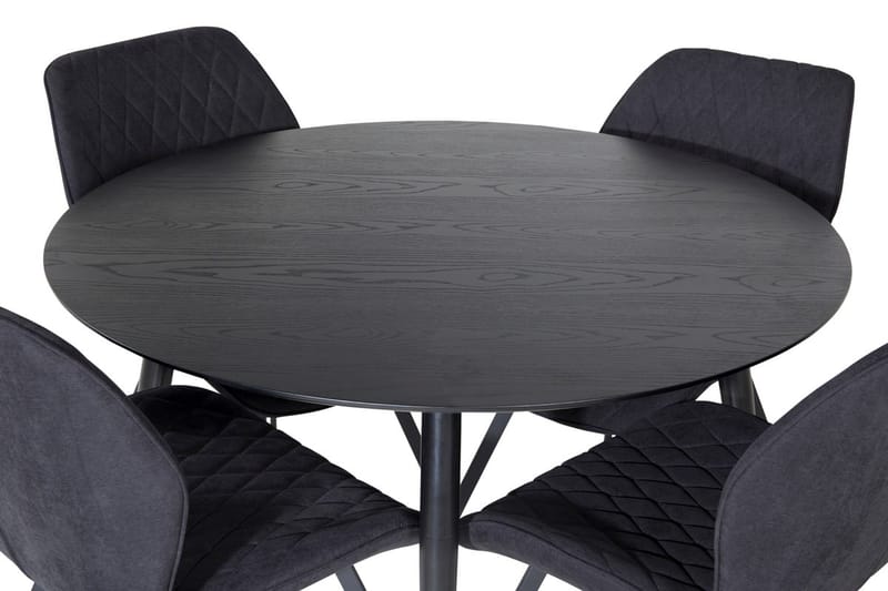 Rund matgrupp Venture Home Svart Svart 4st - Møbler - Bord - Spisegrupper