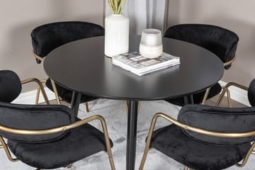 Rund matgrupp Venture Home Svart Svart 4st - Møbler - Bord - Spisegrupper