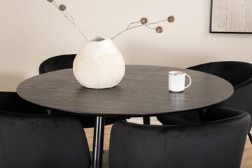 Rund matgrupp Venture Home Svart Svart 4st - Møbler - Bord - Spisegrupper