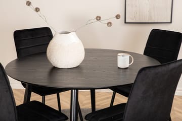 Rund matgrupp Venture Home Svart Svart 4st - Møbler - Bord - Spisegrupper