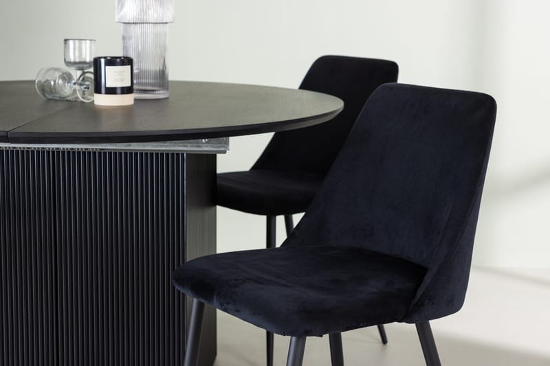 Rund matgrupp Venture Home Svart Svart 4st - Møbler - Bord - Spisegrupper