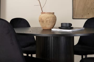 Rund matgrupp Venture Home Svart Svart 4st - Møbler - Bord - Spisegrupper