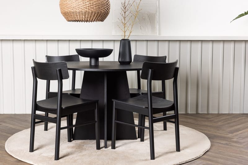 Rund matgrupp Venture Home Svart Svart 4st