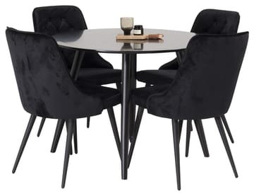 Rund matgrupp Venture Home Svart Svart 4st - Møbler - Bord - Spisegrupper