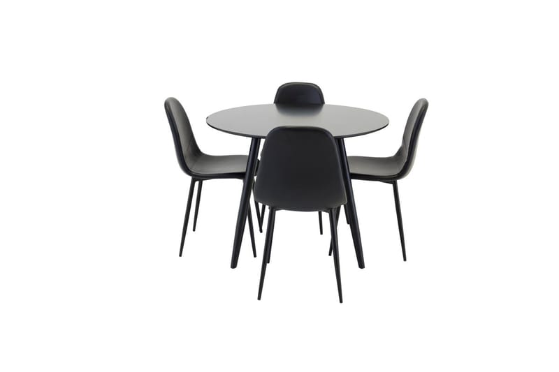 Rund matgrupp Venture Home Svart Svart 4st - Møbler - Bord - Spisegrupper