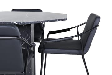 Rund matgrupp Venture Home Svart Svart 4st - Møbler - Bord - Spisegrupper