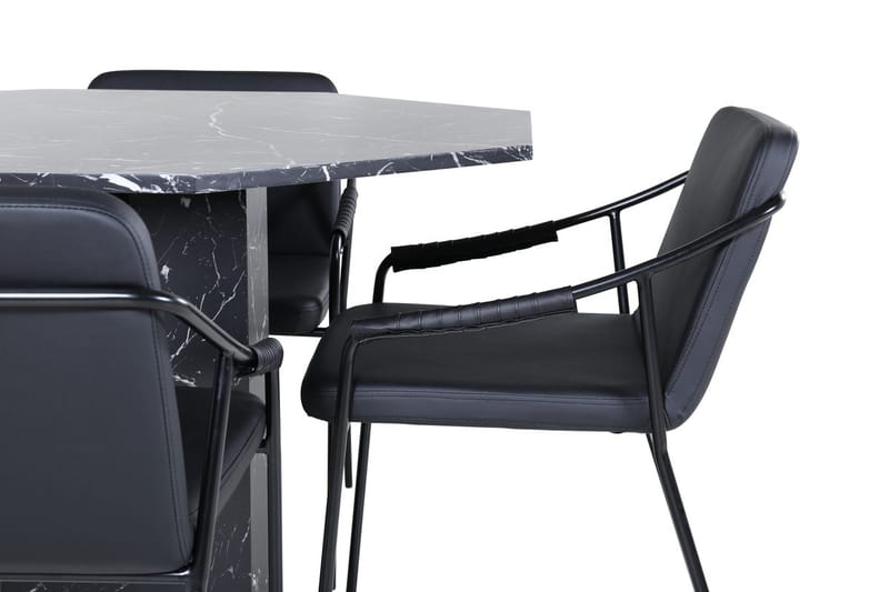 Rund matgrupp Venture Home Svart Svart 4st - Møbler - Bord - Spisegrupper