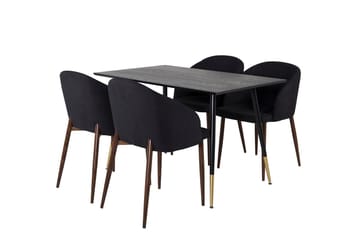 Rund matgrupp Venture Home Svart Svart 4st - Møbler - Bord - Spisegrupper