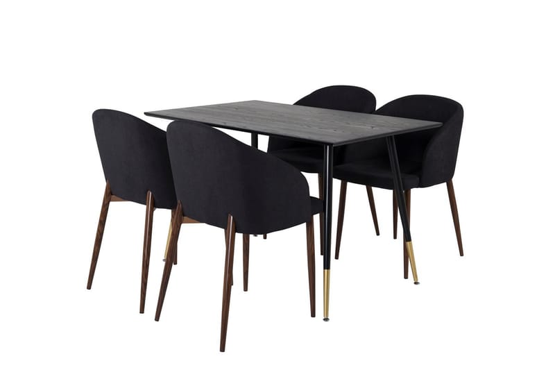 Rund matgrupp Venture Home Svart Svart 4st - Møbler - Bord - Spisegrupper