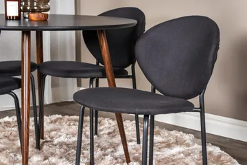 Rund matgrupp Venture Home Svart Svart 4st - Møbler - Bord - Spisegrupper