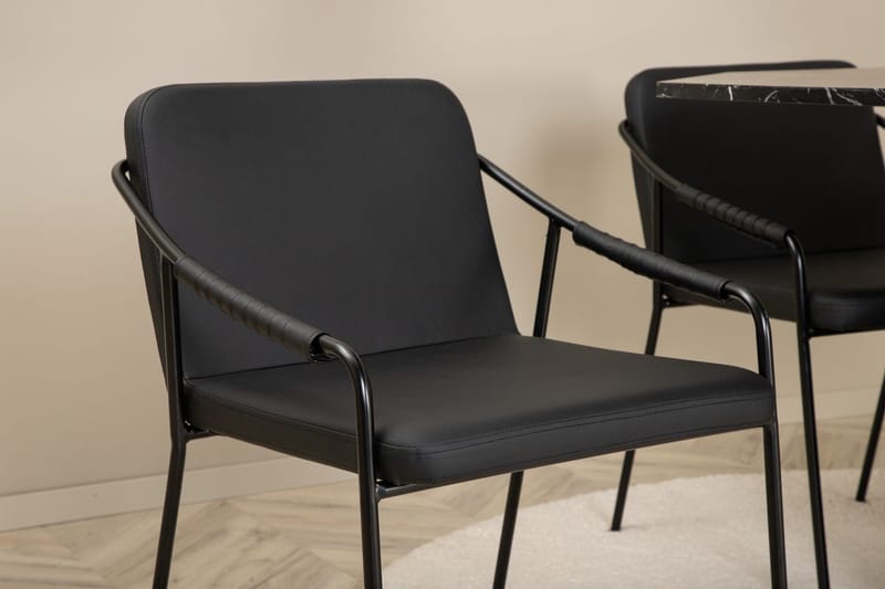 Rund matgrupp Venture Home Svart Svart 4st - Møbler - Bord - Spisegrupper