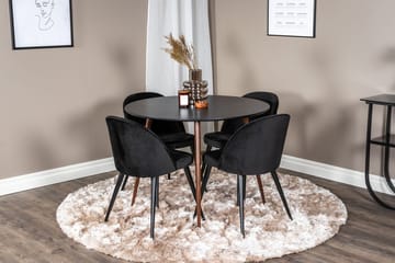 Rund matgrupp Venture Home Svart Svart 4st - Møbler - Bord - Spisegrupper