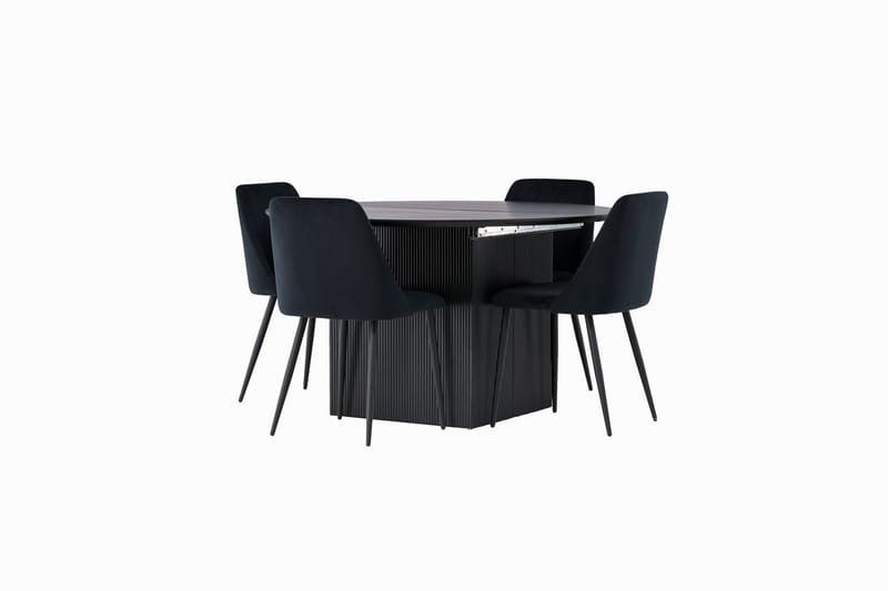 Rund matgrupp Venture Home Svart Svart 4st - Møbler - Bord - Spisegrupper
