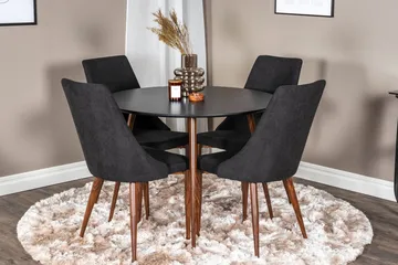 Rund matgrupp Venture Home Svart Svart 4st - Møbler - Bord - Spisegrupper