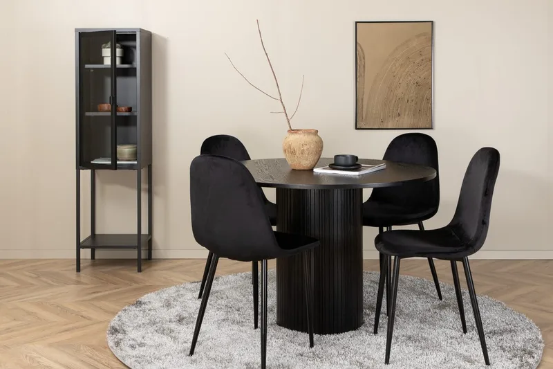 Rund matgrupp Venture Home Svart Svart 4st