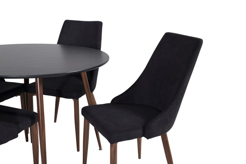 Rund matgrupp Venture Home Svart Svart 4st - Møbler - Bord - Spisegrupper
