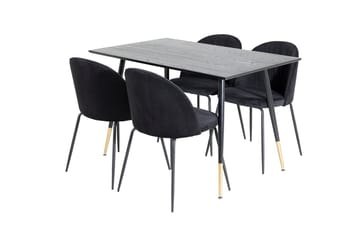 Rund matgrupp Venture Home Svart Svart 4st - Møbler - Bord - Spisegrupper