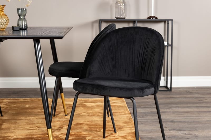 Rund matgrupp Venture Home Svart Svart 4st - Møbler - Bord - Spisegrupper