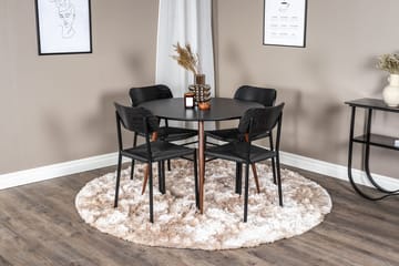 Rund matgrupp Venture Home Svart Svart 4st - Møbler - Bord - Spisegrupper