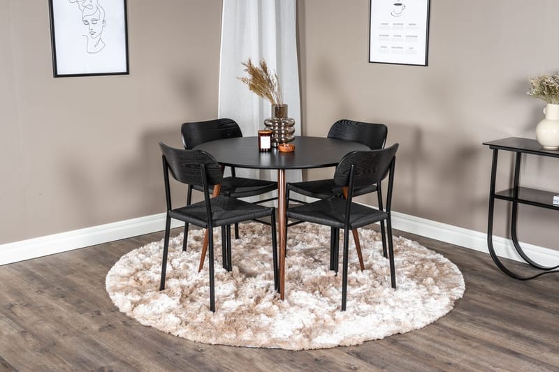Rund matgrupp Venture Home Svart Svart 4st
