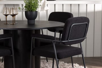 Rund matgrupp Venture Home Svart Svart 4st - Møbler - Bord - Spisegrupper