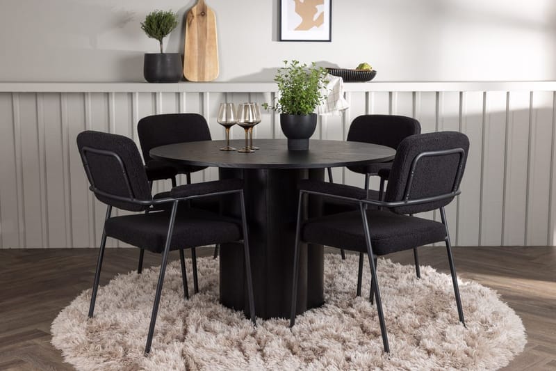 Rund matgrupp Venture Home Svart Svart 4st