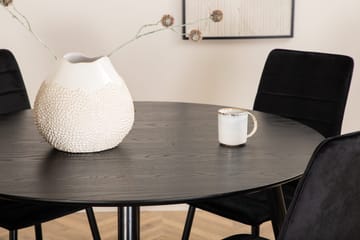Rund matgrupp Venture Home Svart Svart 4st - Møbler - Bord - Spisegrupper