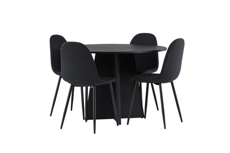 Rund matgrupp Venture Home Svart Svart 4st - Møbler - Bord - Spisegrupper