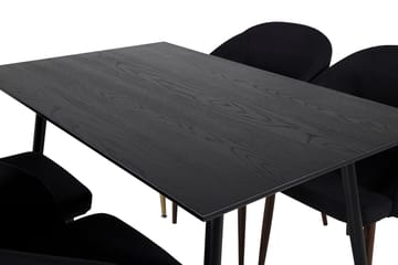 Rund matgrupp Venture Home Svart Svart 4st - Møbler - Bord - Spisegrupper