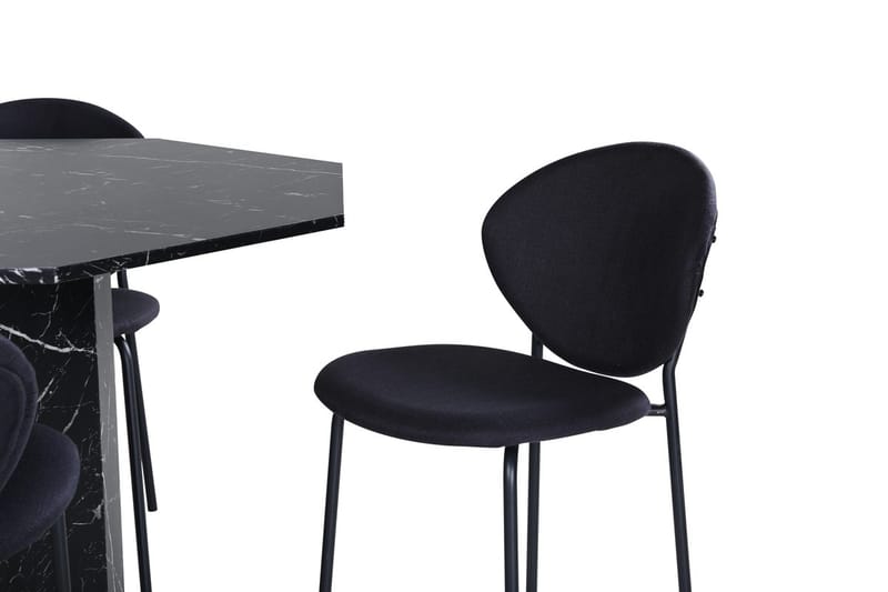 Rund matgrupp Venture Home Svart Svart 4st - Møbler - Bord - Spisegrupper